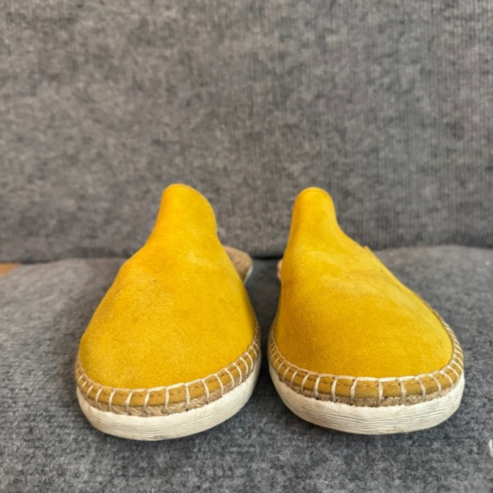 SeaVees Ocean Park Espadrille Mules Yellow Suede Slip On Shoes Women 9.5 - Picture 3 of 9